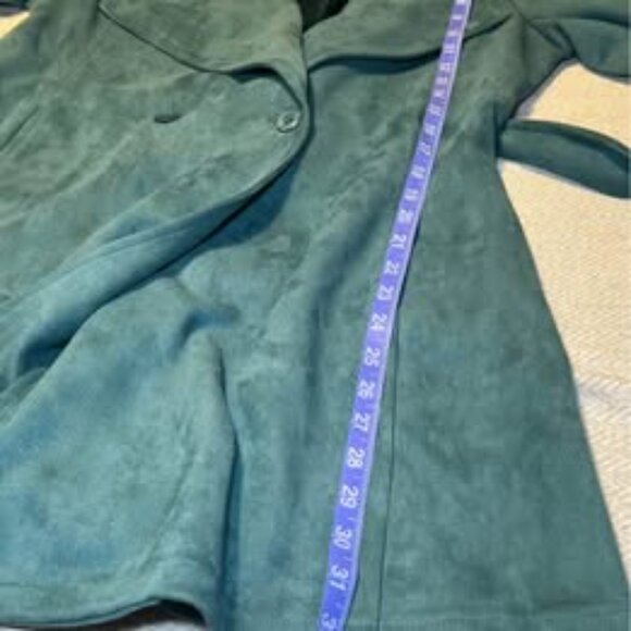 Solitaire Teal trench coat.  Size XL - Picture 5 of 8